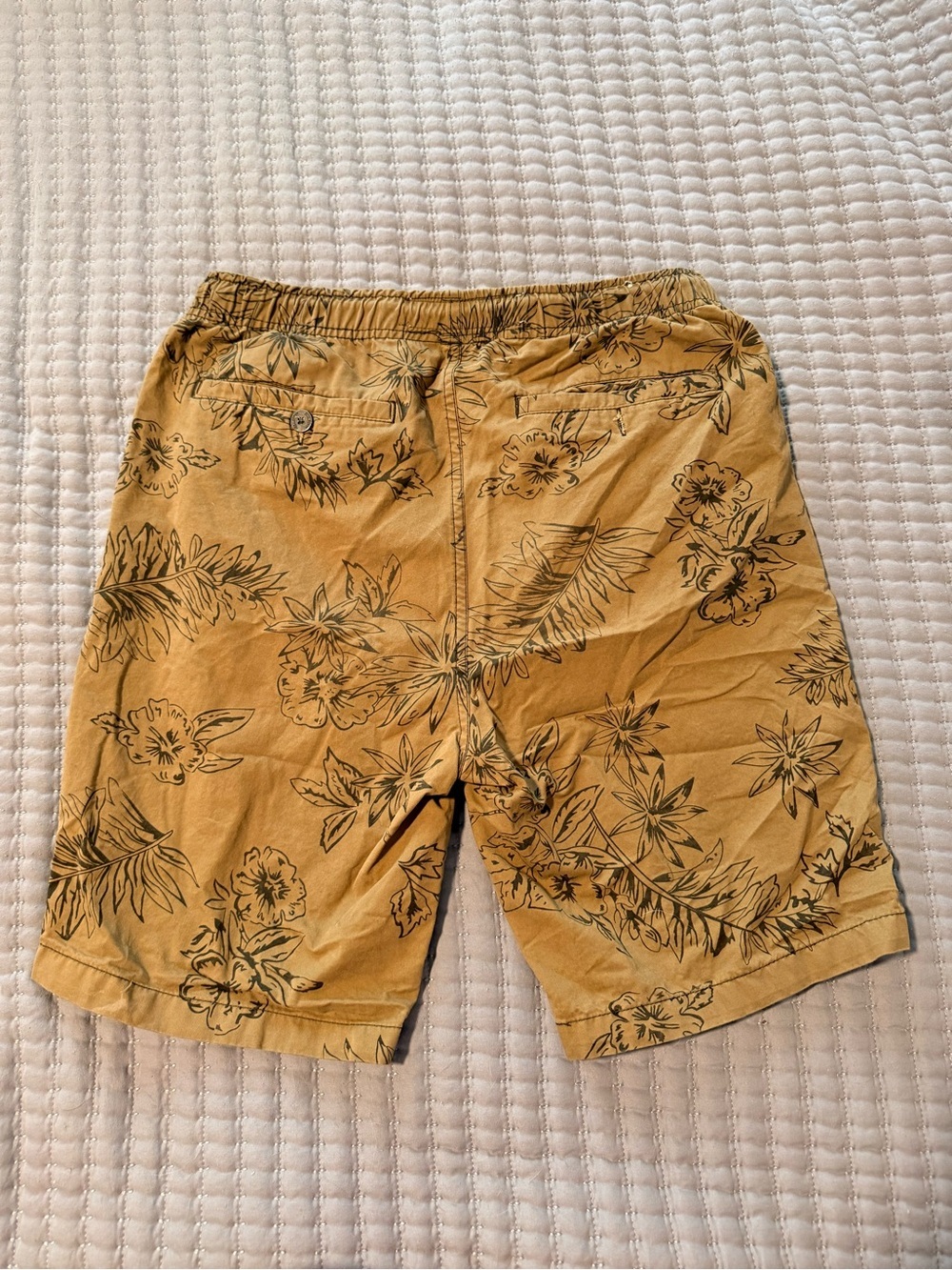 Katin Tan Floral Drawstring Swim Shorts with Black Print - Picture 2 of 3